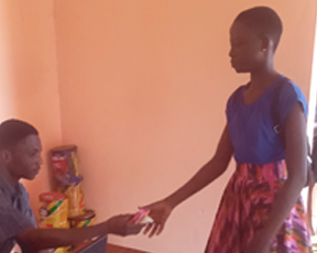 Students receiving refeshments during Creative Impact learning session